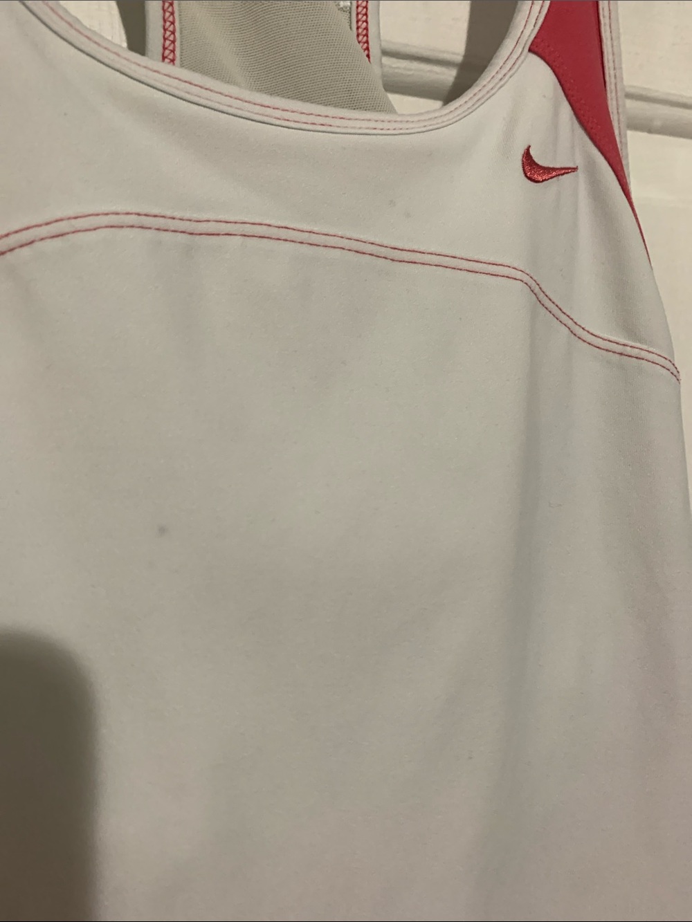 Nike White & Red Racerback Exercise tank - Picture 2 of 5